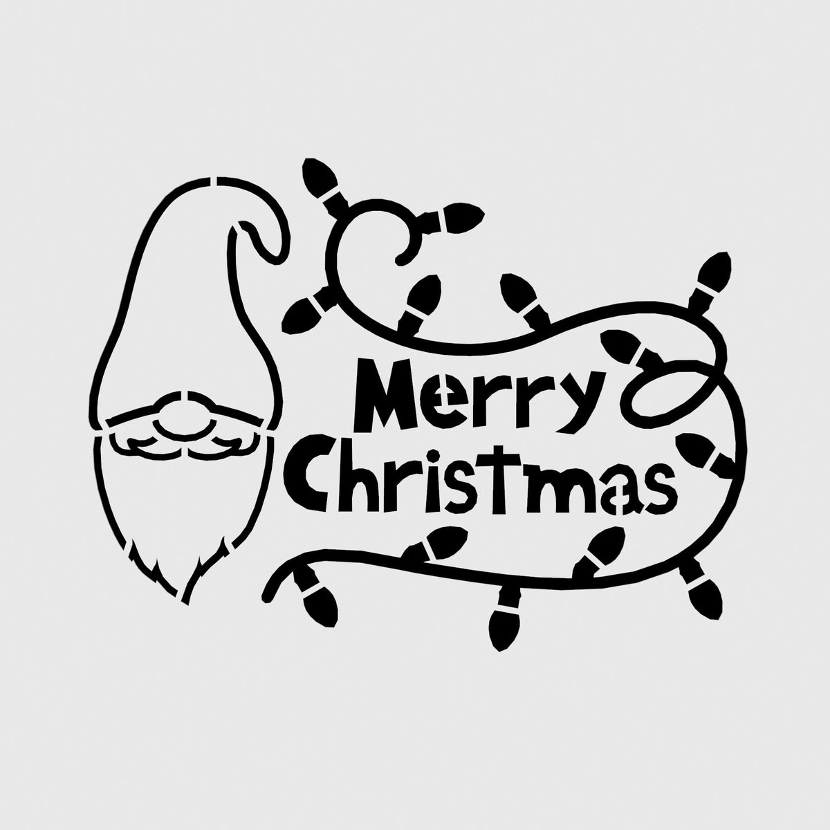 Merry Christmas Gnome Cookie Cutter | Stamp | Stencil #1