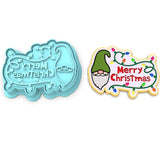 Merry Christmas Gnome Cookie Cutter | Stamp | Stencil #1