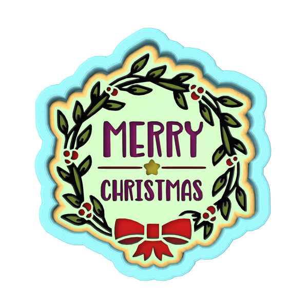 Merry Christmas Mistletoe Cookie Cutter | Stamp | Stencil #1