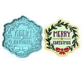 Merry Christmas Mistletoe Cookie Cutter | Stamp | Stencil #1