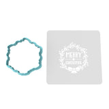Merry Christmas Mistletoe Cookie Cutter | Stamp | Stencil #1 Xmas / Winter / NYE Cookie Cutter Lady MINI - 2 Inches (5cm) **BUNDLE** Cutter + Stencil 