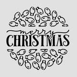 Merry Christmas Round Lights Cookie Cutter | Stamp | Stencil #1