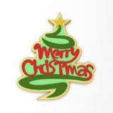 Merry Christmas Tree Cookie Cutter | Stamp | Stencil #1