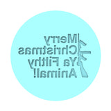 Merry Christmas Ya Filthy Animal Gun Cookie Cutter | Stamp | Stencil Xmas / Winter / NYE Cookie Cutter Lady TEENY - 1 Inch (2.5cm) Debosser ONLY 