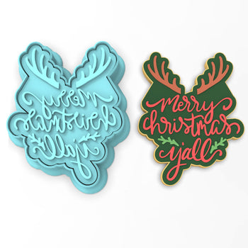 Merry Christmas Y'all Cookie Cutter | Stamp | Stencil #1