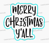 Merry Christmas Y'all Cookie Cutter | Stamp | Stencil #2