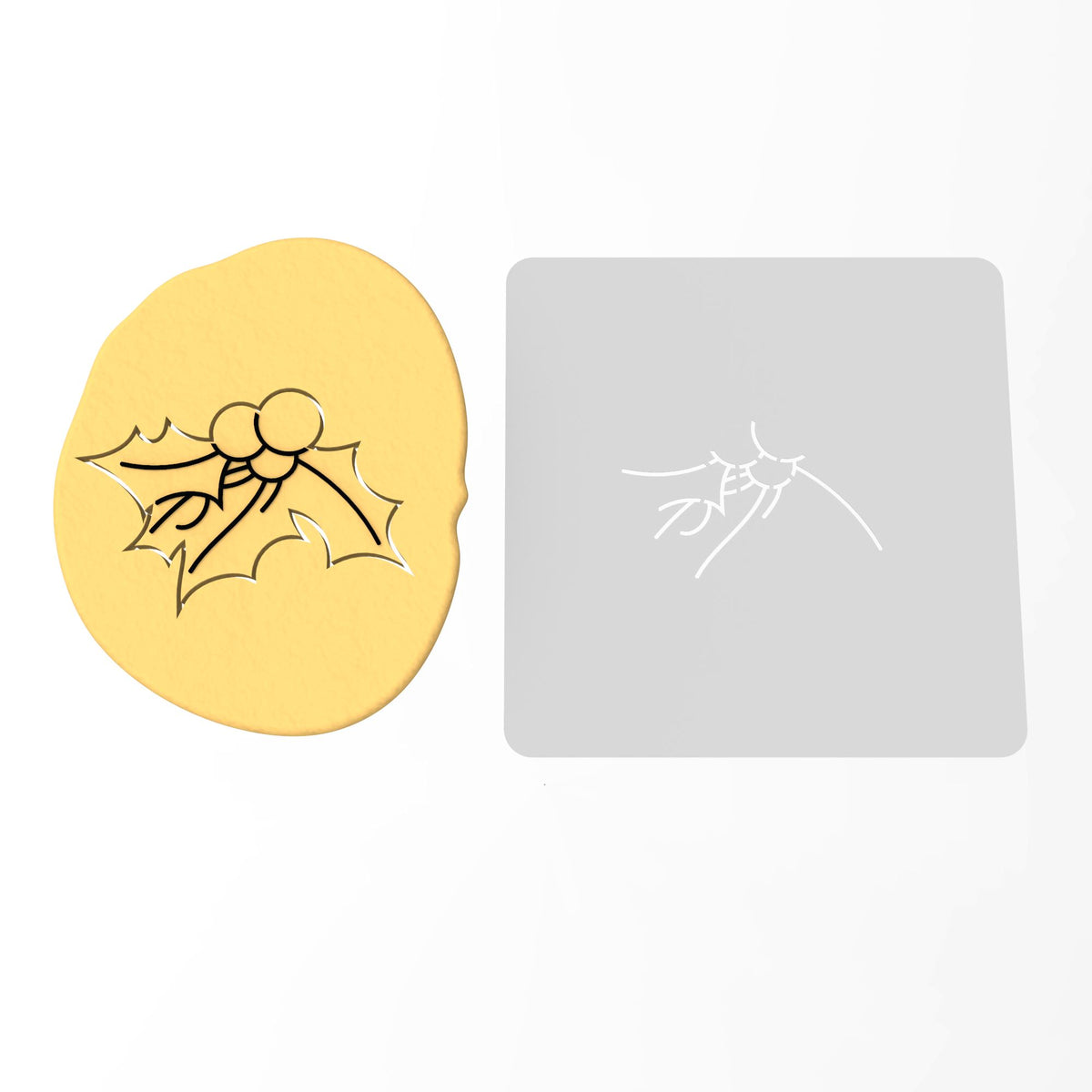 Mistletoe Cookie Cutter | Stamp | Stencil #1 Xmas / Winter / NYE Cookie Cutter Lady MINI - 2 Inches (5cm) Stencil ONLY 