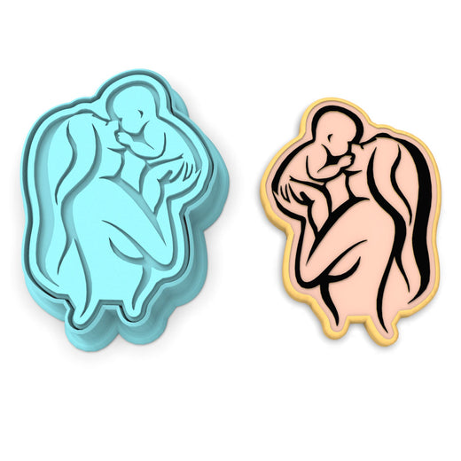 Mom and Baby Cookie Cutter | Stamp | Stencil #1