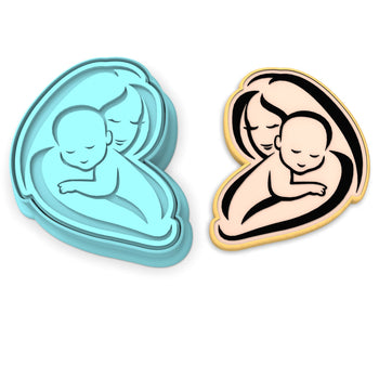 Mom and Baby Cookie Cutter | Stamp | Stencil #2