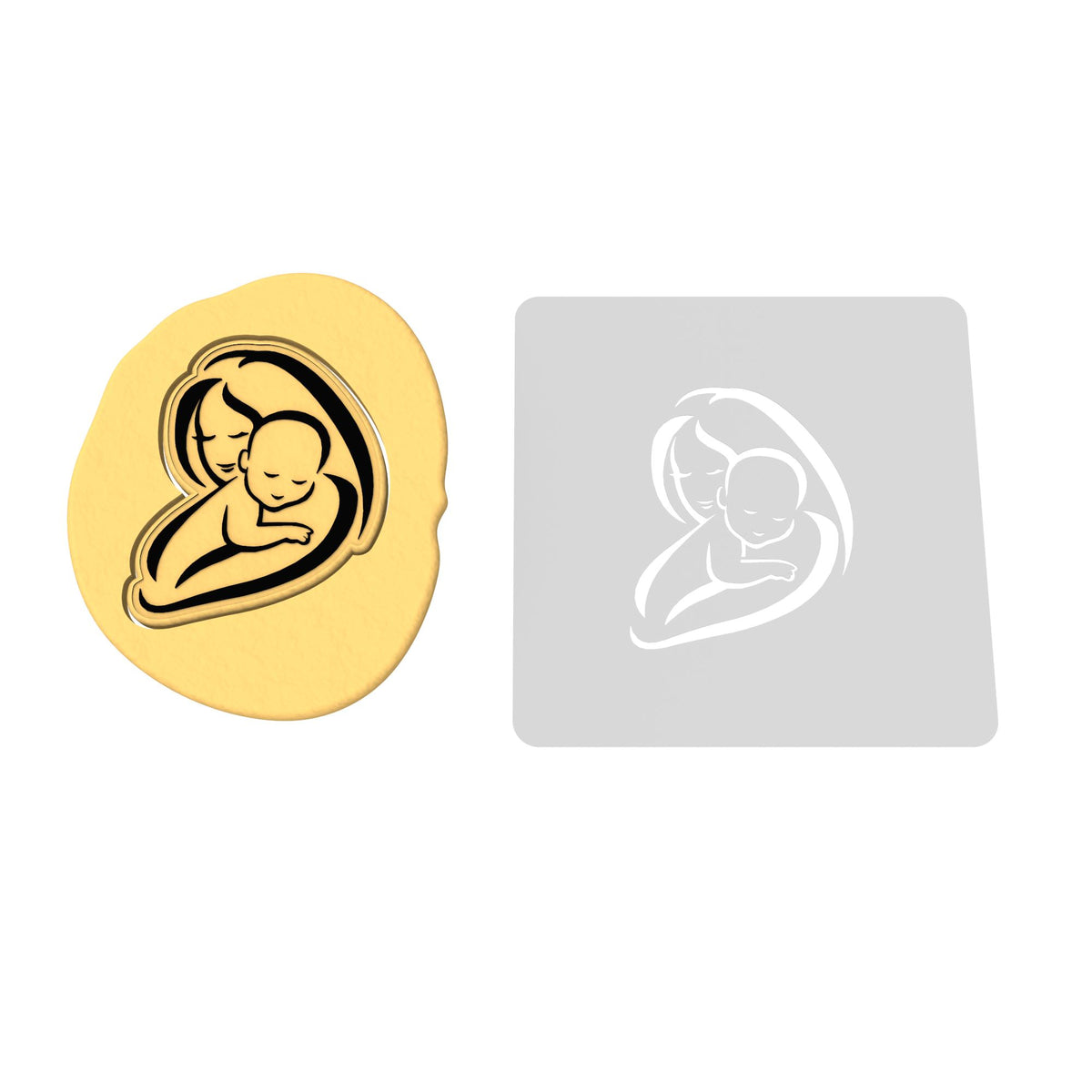 Mom and Baby Cookie Cutter | Stamp | Stencil #2