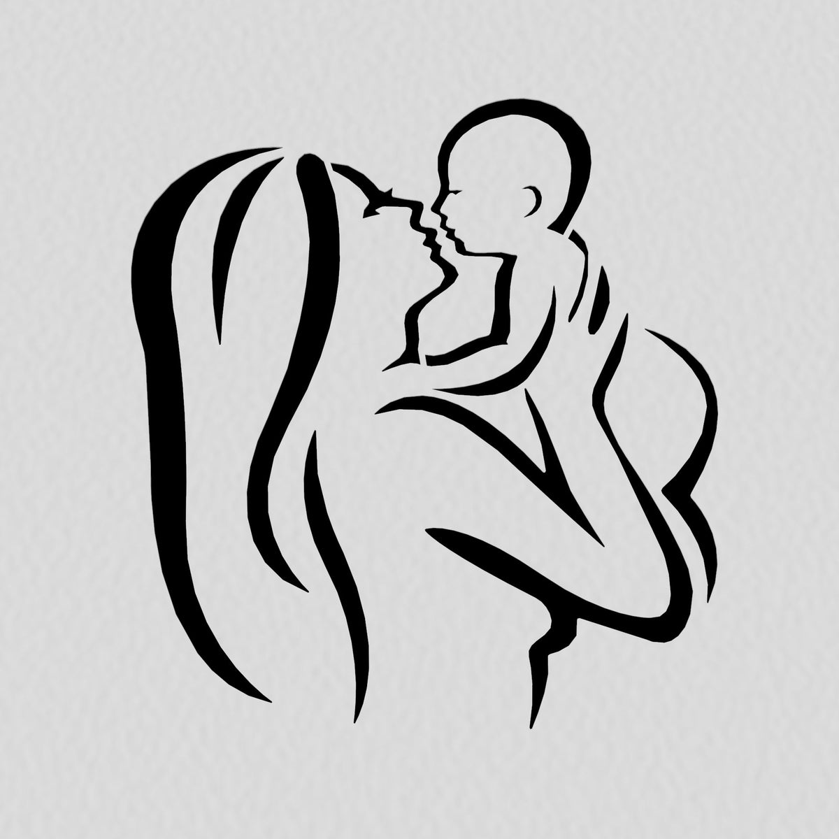Mom and Baby Cookie Cutter | Stamp | Stencil #3