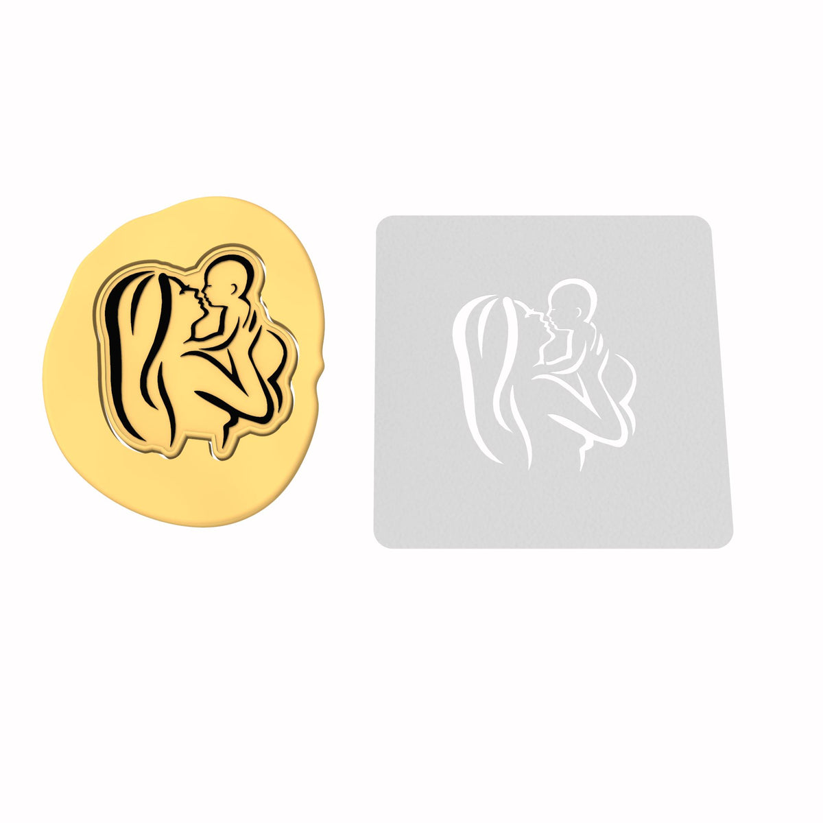 Mom and Baby Cookie Cutter | Stamp | Stencil #3
