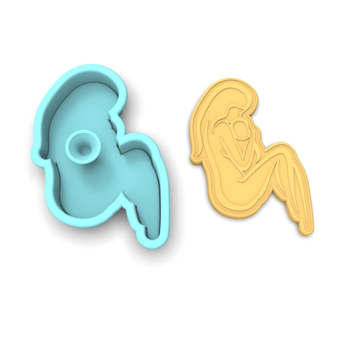 Mom and Baby Cookie Cutter | Stamp | Stencil #4