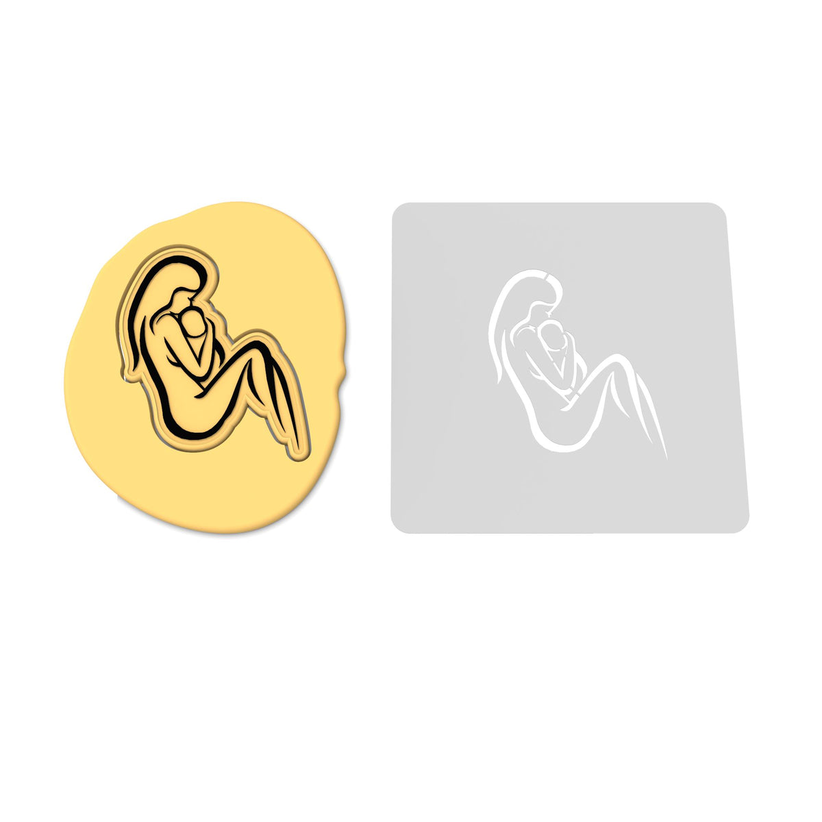 Mom and Baby Cookie Cutter | Stamp | Stencil #4