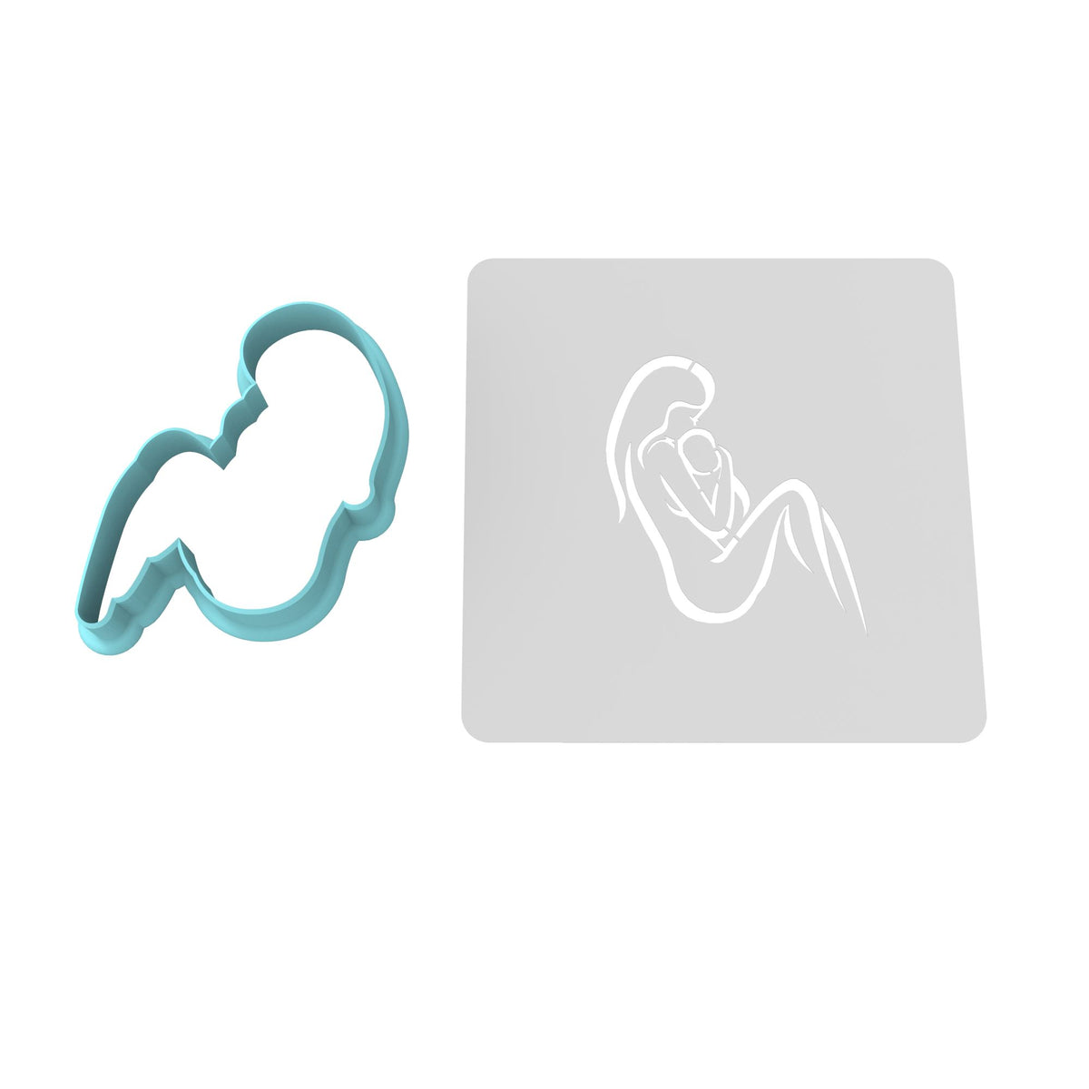 Mom and Baby Cookie Cutter | Stamp | Stencil #4