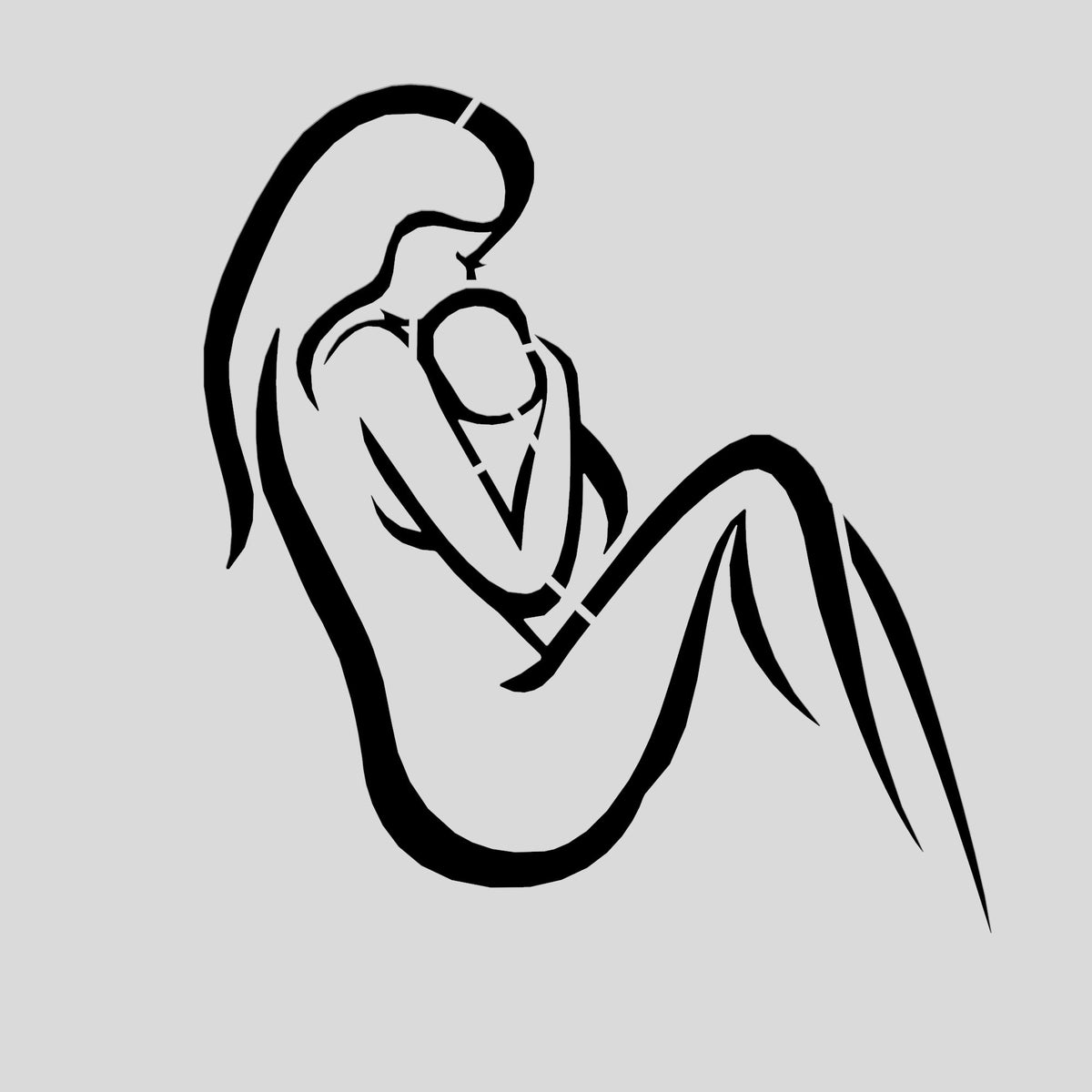 Mom and Baby Cookie Cutter | Stamp | Stencil #4
