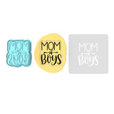 Mom of Boys Cookie Cutter | Stamp | Stencil Cookie Cutters Cookie Cutter Lady 2 Inch Small Cupcake Cutter + Stamp Yes