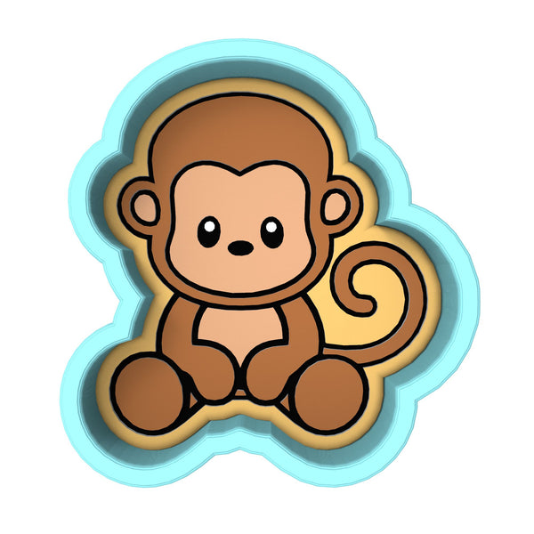 Monkey Body Cookie Cutter | Stamp | Stencil #1