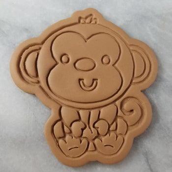 Monkey Cookie Cutter Stamp & Outline #2