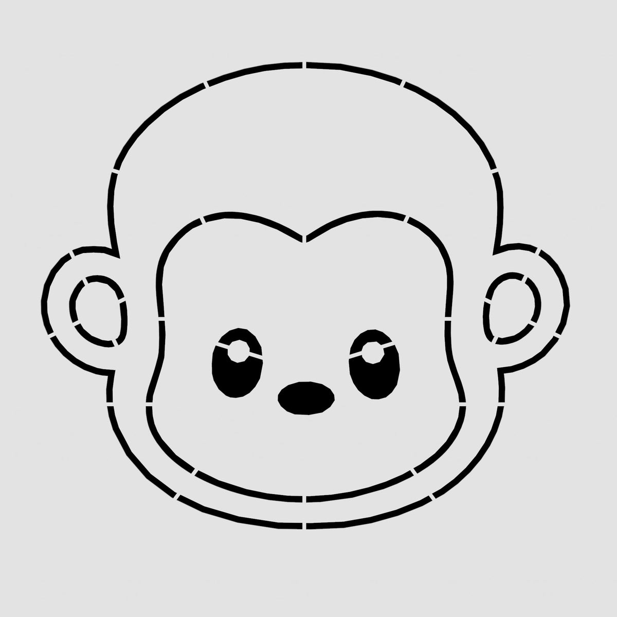 Monkey Head Cookie Cutter | Stamp | Stencil #1