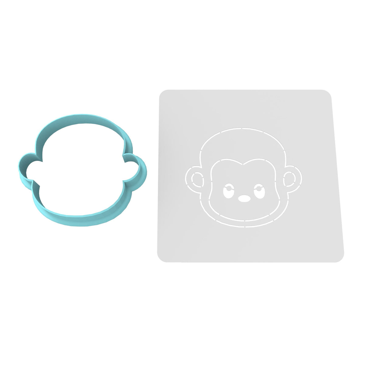 Monkey Head Cookie Cutter | Stamp | Stencil #1