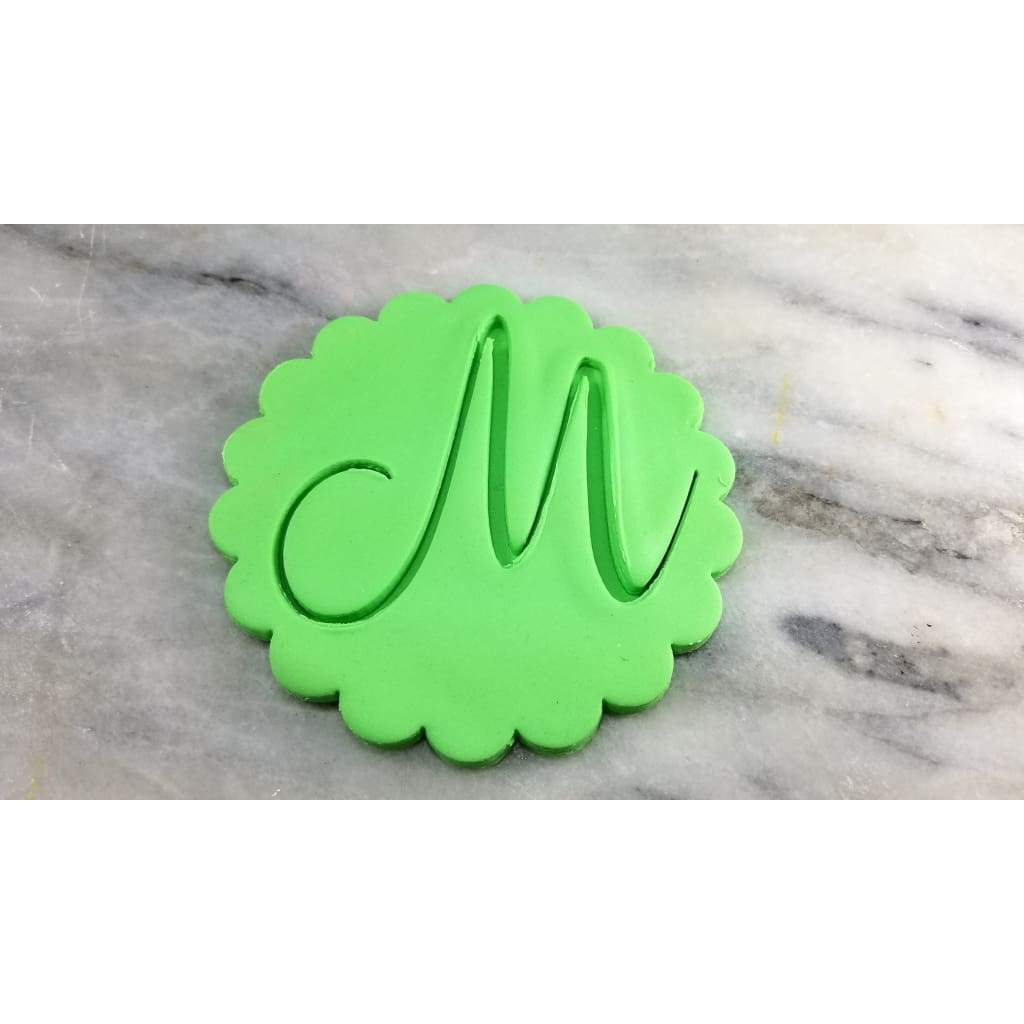 Monogram Fluted Circle Cookie Cutter Stamp & Outline #1 - Letters/ Numbers/ Shapes