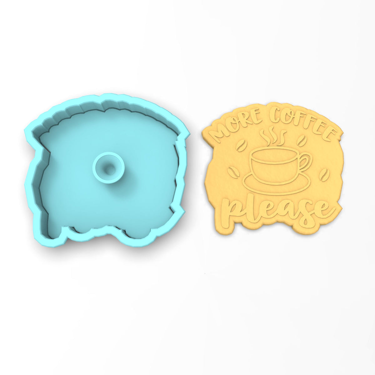 More Coffee Cookie Cutter | Stamp | Stencil #1