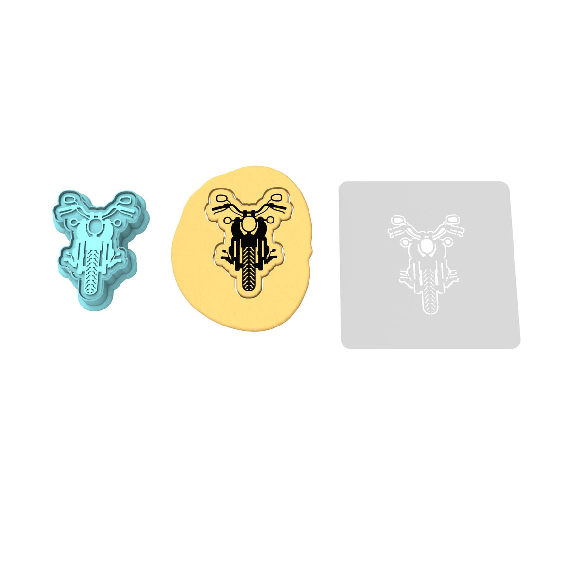 Motorcycle Cookie Cutter | Stamp | Stencil #1