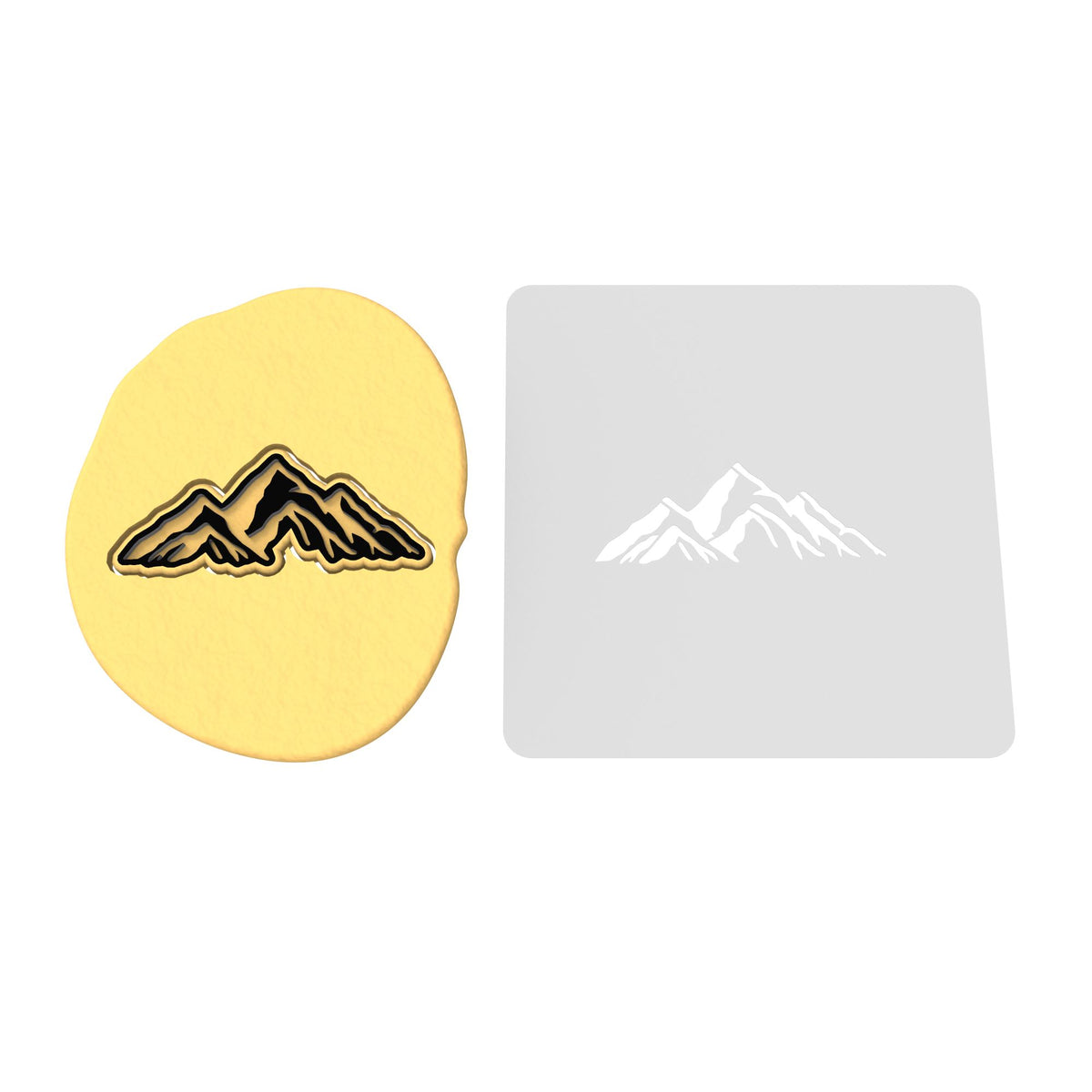 Mountain Range Cookie Cutter | Stamp | Stencil #2 Boys/ Army / Outdoorsman Cookie Cutter Lady 2 Inch Small Cupcake Stamp Only Yes