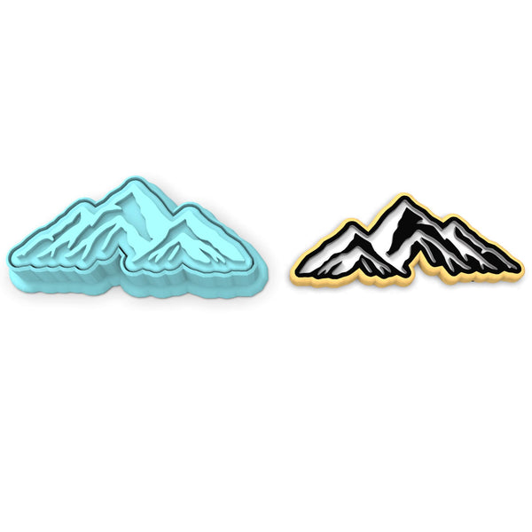 Mountain Range Cookie Cutter | Stamp | Stencil #2 Boys/ Army / Outdoorsman Cookie Cutter Lady 2 Inch Small Cupcake Cutter + Stamp No