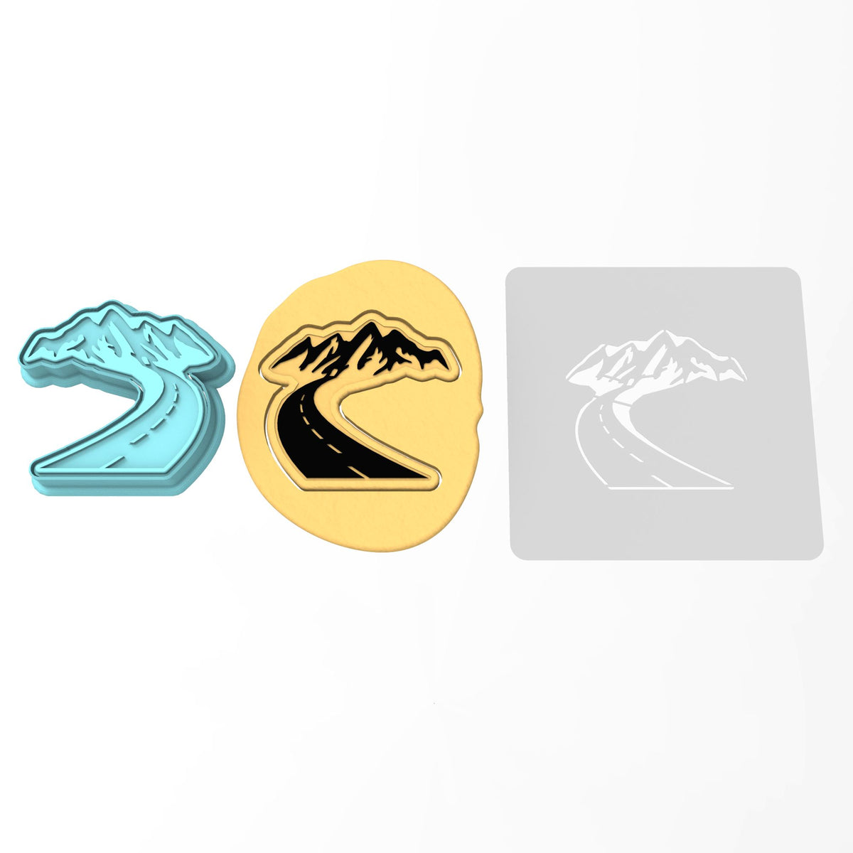 Mountain Road Cookie Cutter | Stamp | Stencil #1