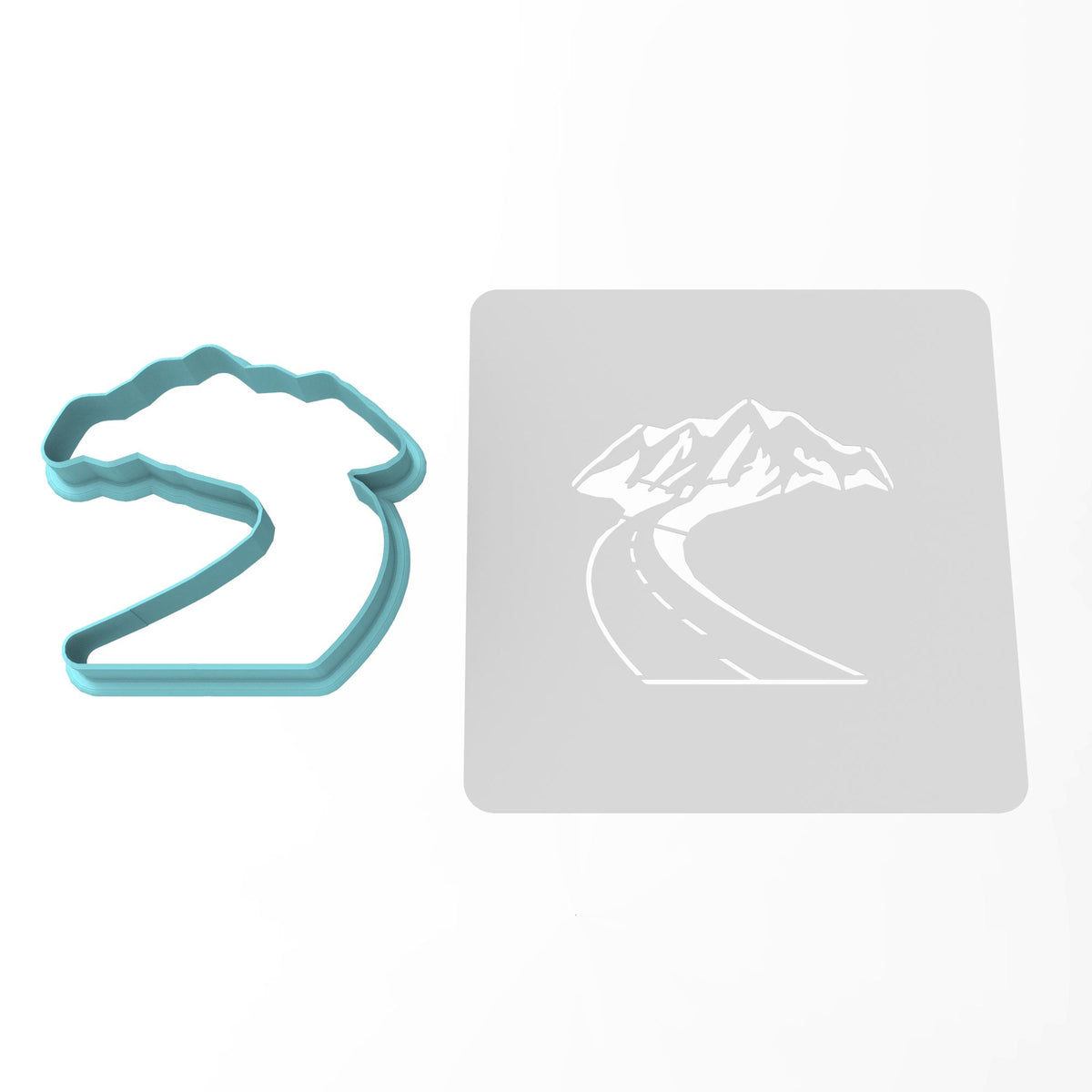 Mountain Road Cookie Cutter | Stamp | Stencil #1