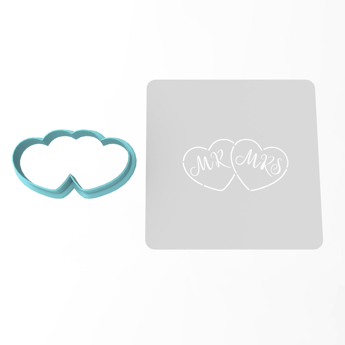 Mr. and Mrs. Cookie Cutter | Stamp | Stencil #1 Wedding / Baby / V Day Cookie Cutter Lady 2 Inch Small Cupcake Cutter Only Yes