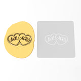 Mr. and Mrs. Cookie Cutter | Stamp | Stencil #1 Wedding / Baby / V Day Cookie Cutter Lady 2 Inch Small Cupcake Stamp Only Yes