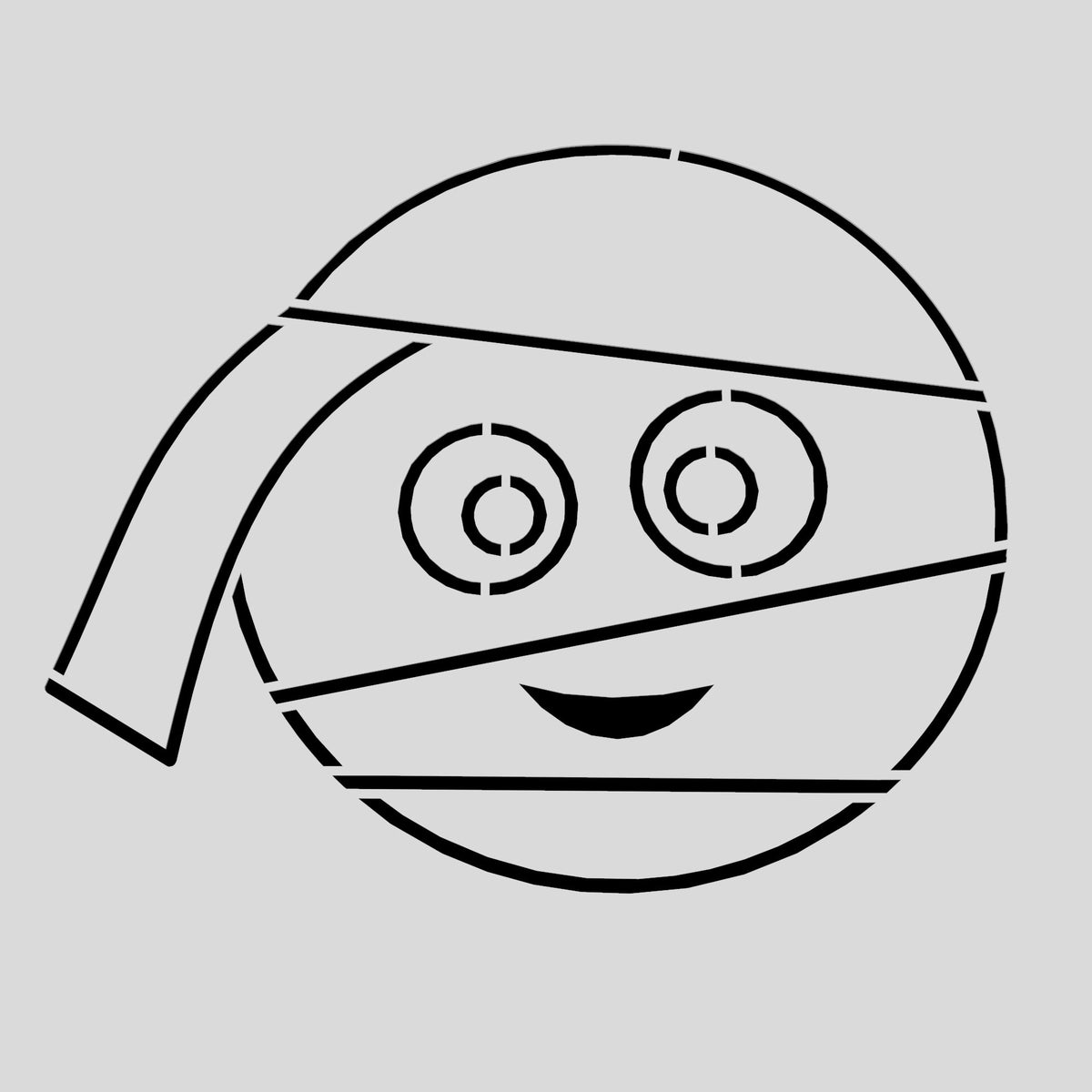Mummy Face Cookie Cutter | Stamp | Stencil #1