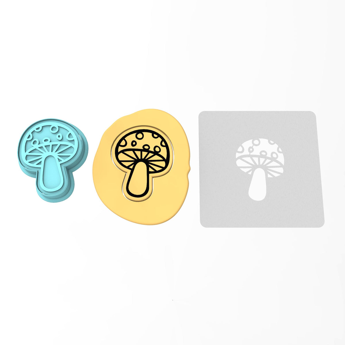 Mushroom Cookie Cutter | Stamp | Stencil #2