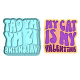 My Cat is My Valentine Cookie Cutter | Stamp | Stencil #1 Wedding / Baby / V Day Cookie Cutter Lady MINI - 2 Inches (5cm) **BUNDLE** Cutter + Stamp 
