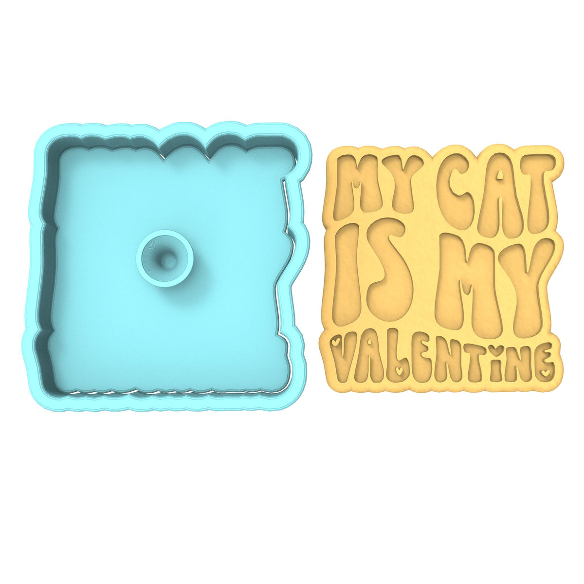 My Cat is My Valentine Cookie Cutter | Stamp | Stencil #1 Wedding / Baby / V Day Cookie Cutter Lady 