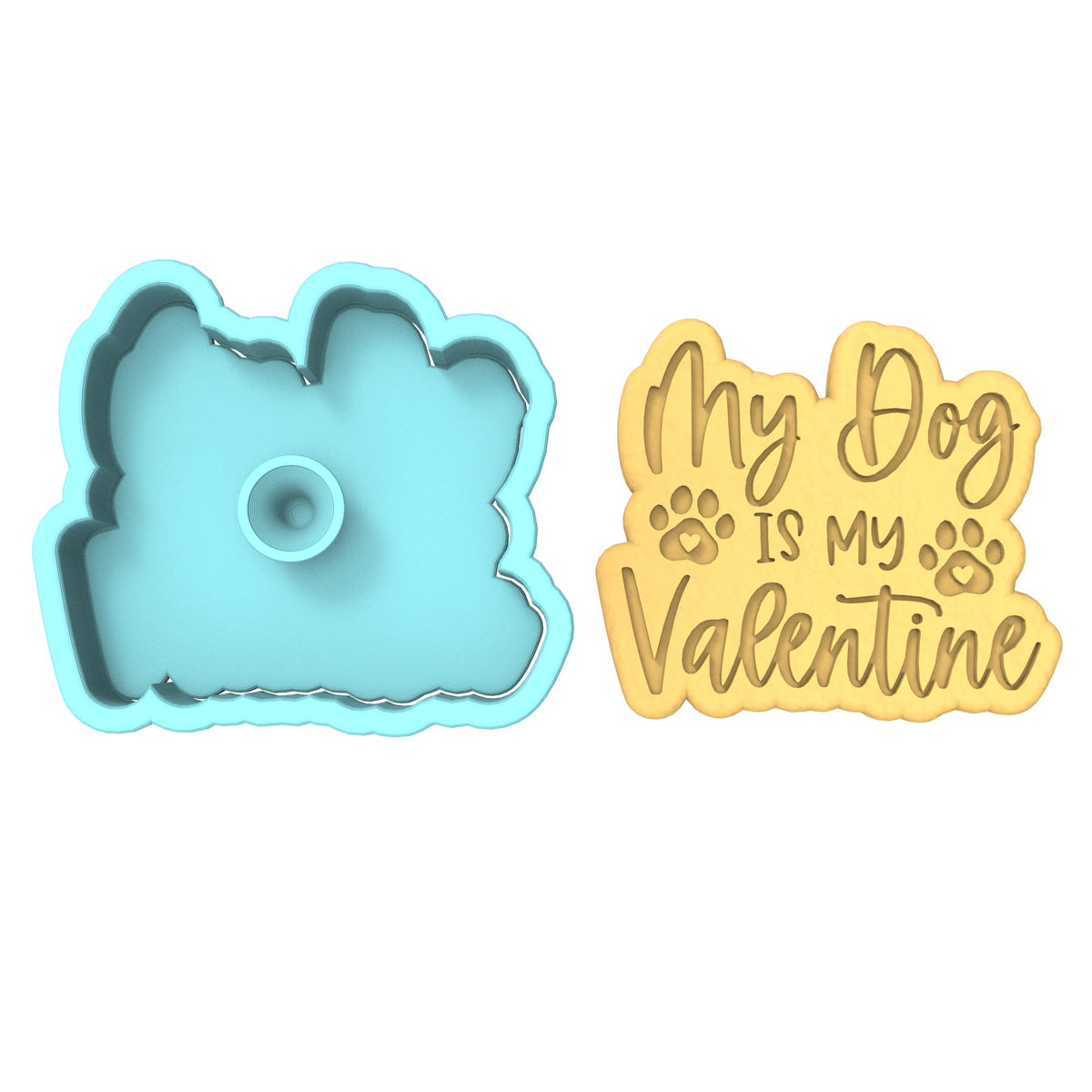 My Dog is My Valentine Cookie Cutter | Stamp | Stencil #1 Wedding / Baby / V Day Cookie Cutter Lady 