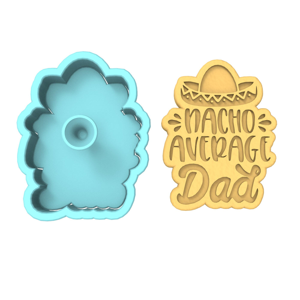 Nacho Average Dad Cookie Cutter | Stamp | Stencil #1 Cookie Cutter Lady 