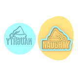 Naughty Grinch Cookie Cutter | Stamp | Stencil #1 Xmas / Winter / NYE Cookie Cutter Lady MINI - 2 Inches (5cm) **BUNDLE** Cutter + Debosser 