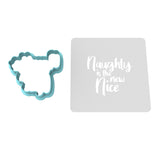 Naughty is the New Nice Cookie Cutter | Stamp | Stencil #1 Xmas / Winter / NYE Cookie Cutter Lady MINI - 2 Inches (5cm) **BUNDLE** Cutter + Stencil 