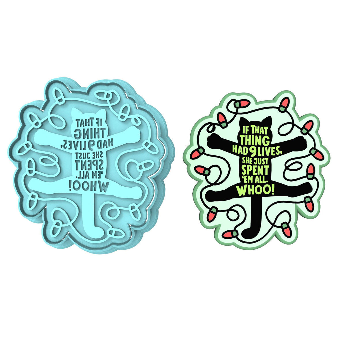 Nine Lives Cookie Cutter | Stamp | Stencil