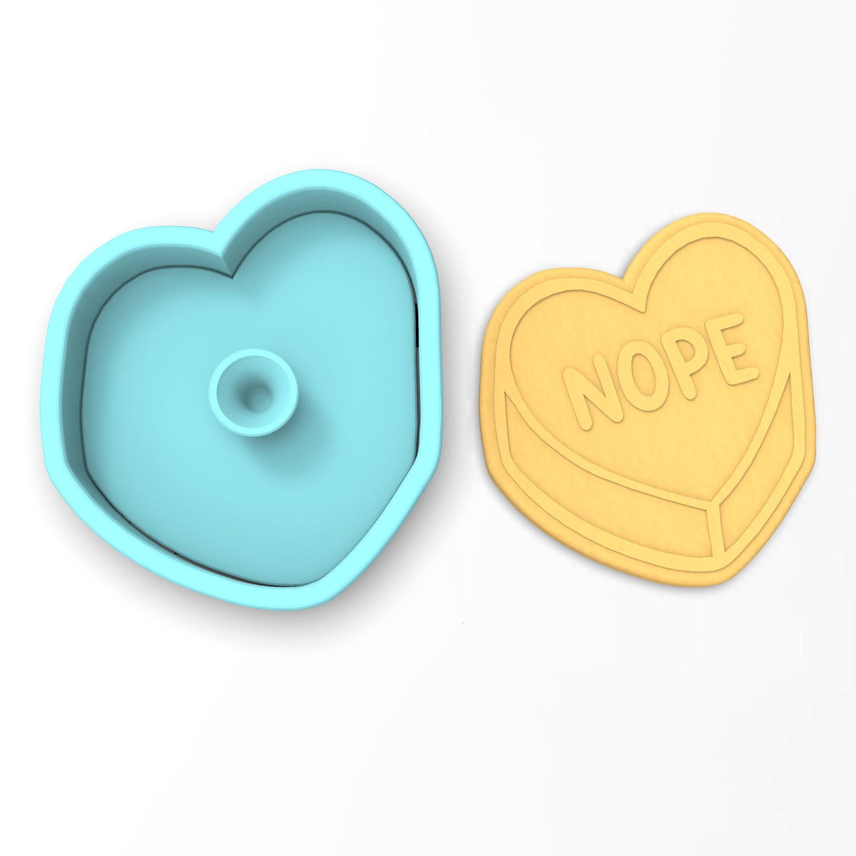 Nope Valentine Candy Heart Cookie Cutter | Stamp | Stencil