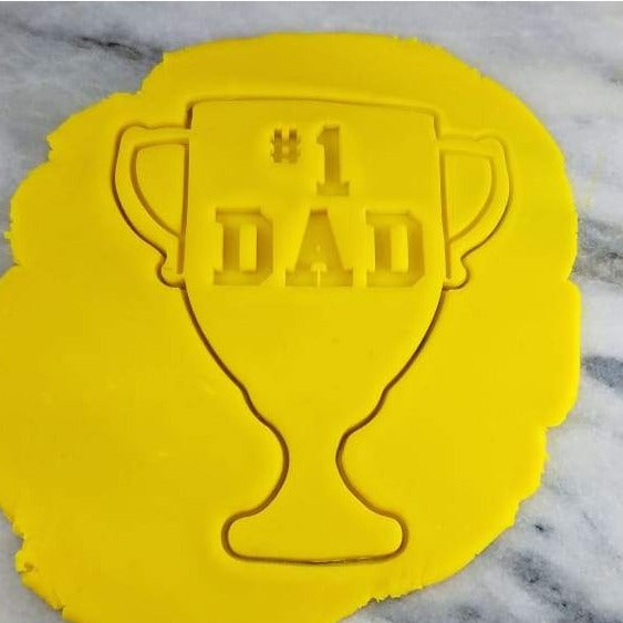 Number 1 Dad Trophy Cookie Cutter  Stamp & Outline #1