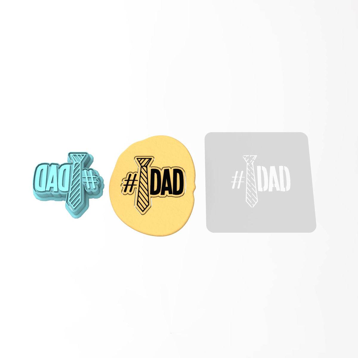 Number One Dad Tie Cookie Cutter | Stamp | Stencil #1