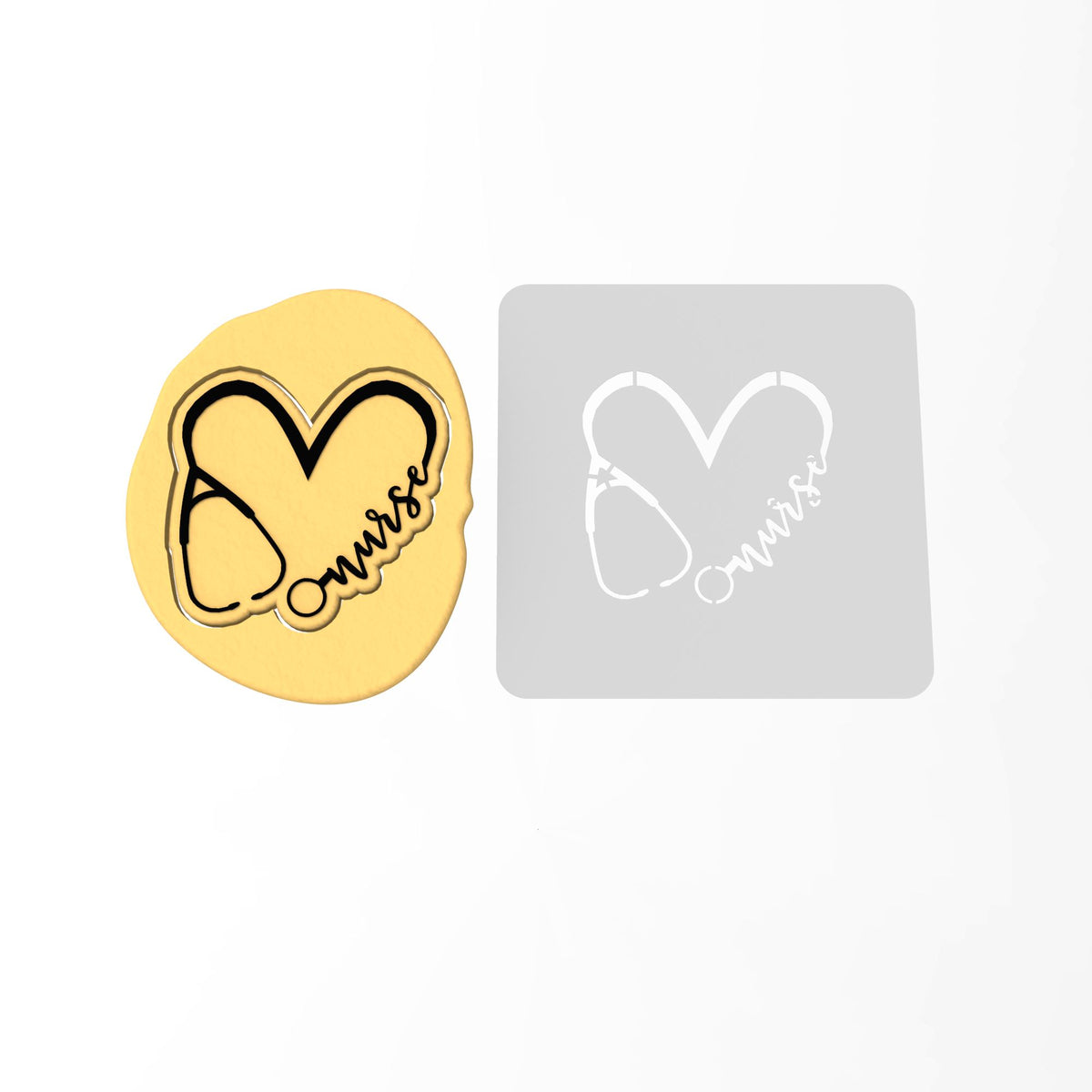 Nurse Heart Cookie Cutter | Stamp | Stencil #1