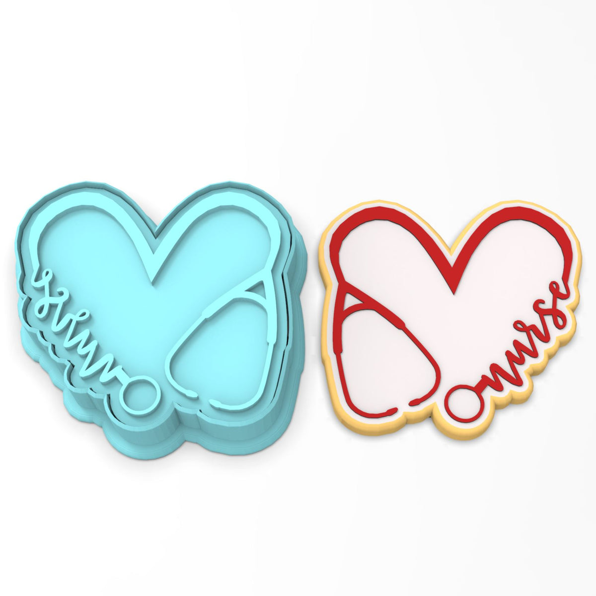 Nurse Heart Cookie Cutter | Stamp | Stencil #1