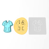 Nurse Scrubs Cookie Cutter | Stamp | Stencil #1