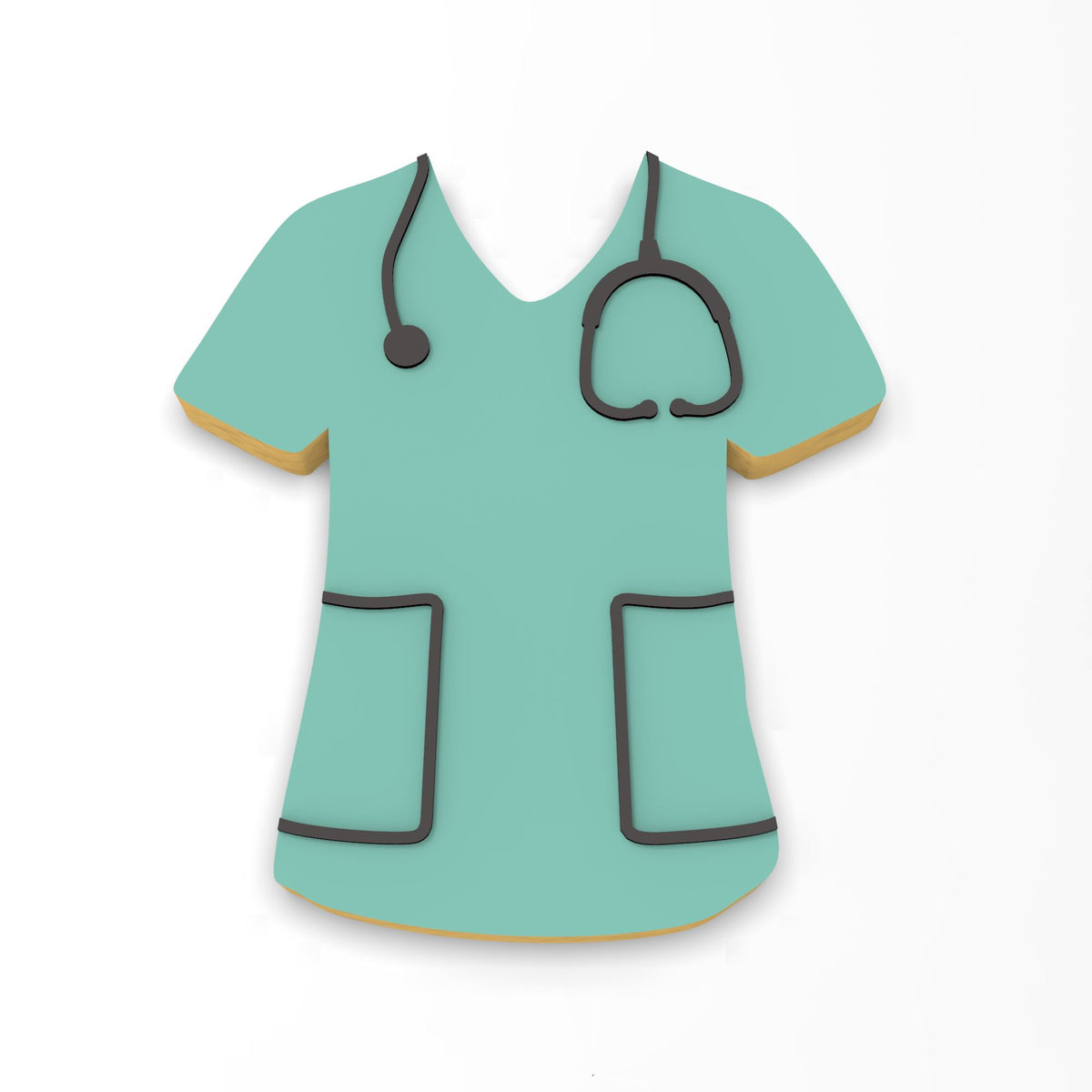 Nurse Scrubs Cookie Cutter | Stamp | Stencil #1